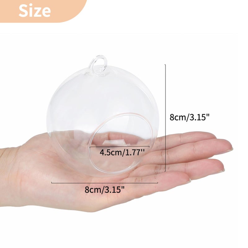 NUPTIO 12 Pcs 3.15"/ 8cm Hanging Glass Tealight Holder Globe Plant Terrariums Glass Orbs Air Plants Tea Light Candle Holders Home Decor Indoor Outdoor Garden DIY Gifts (9 Pcs + 3 Pcs) - Image 2